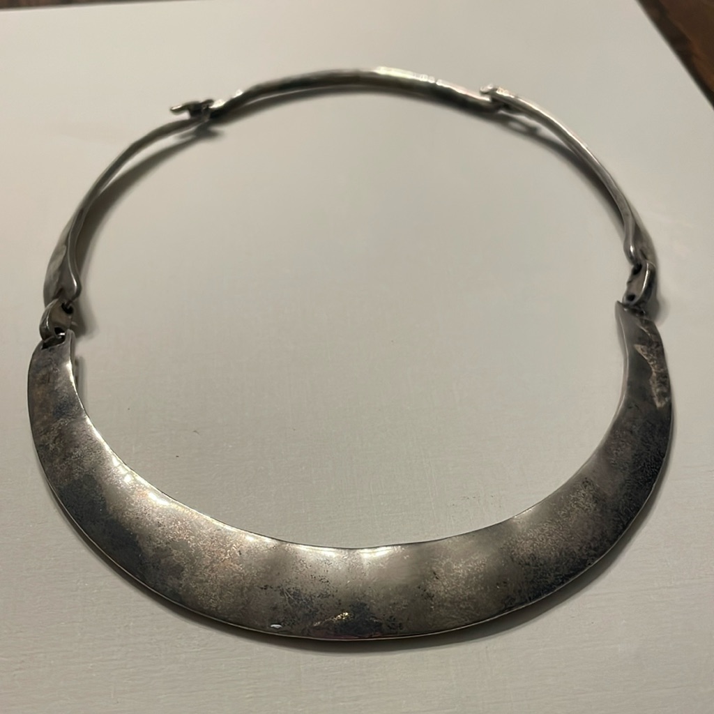 Brilliant Modernist Gay Boyer Hinged Choker Necklace Vintage 1980s